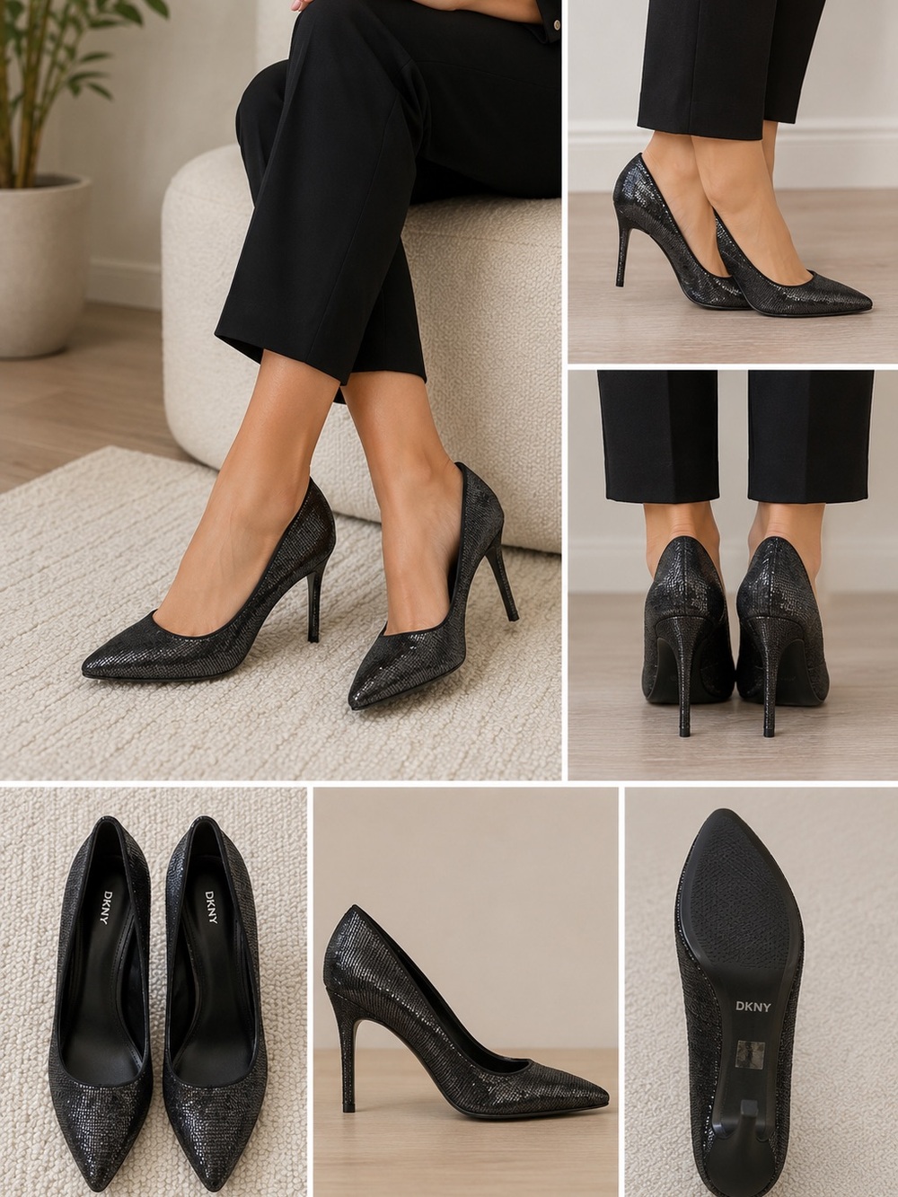 DKNY Shimmering Black Heels